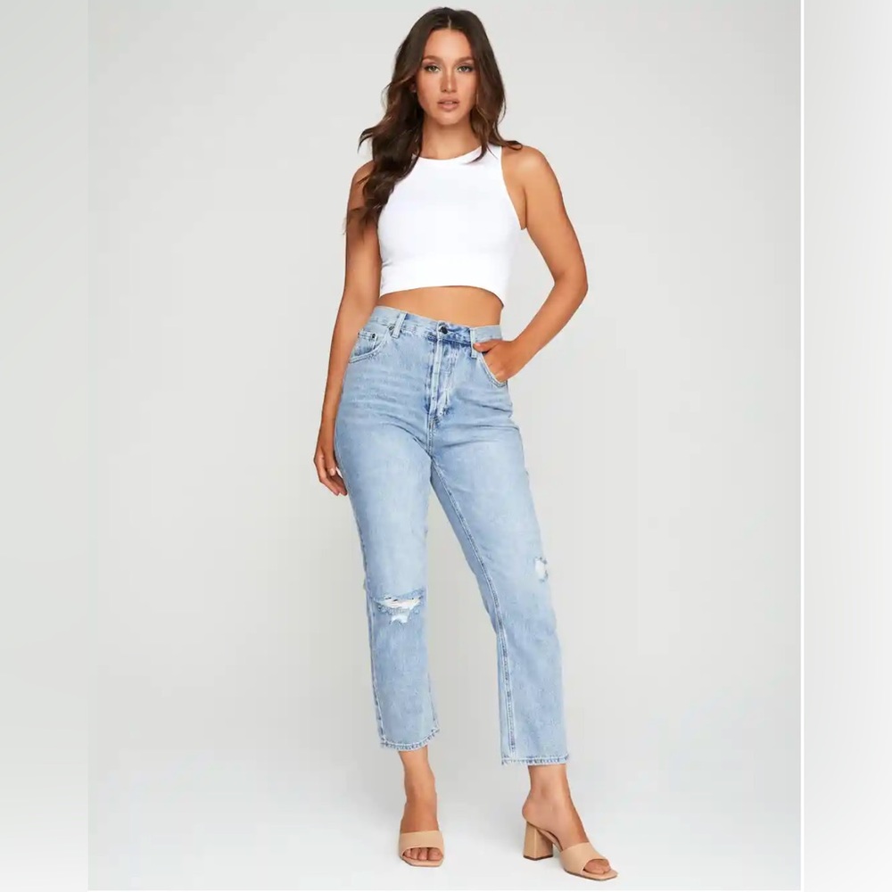 Kason Distressed High Rise Denim